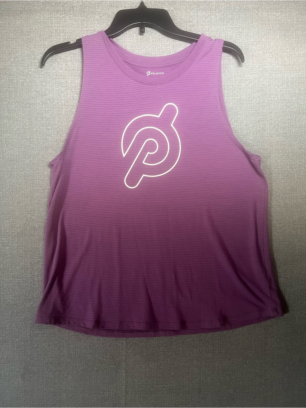 Peloton Women's Athletic Purple Gradient Splice Cinch Tank, size large